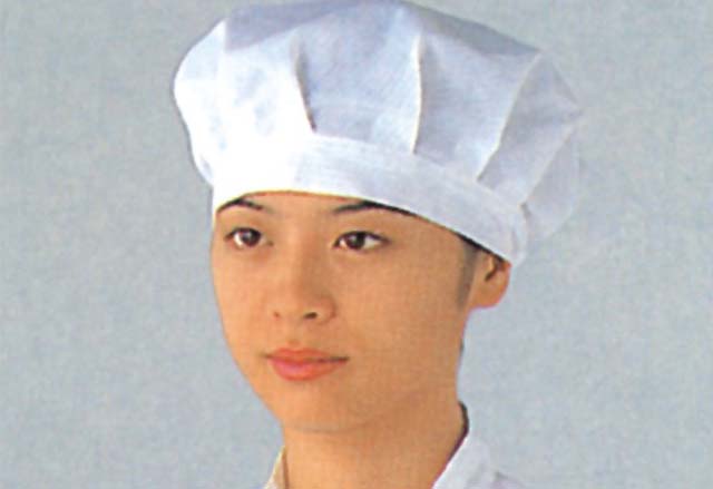 5MM白色直条防静厨师帽