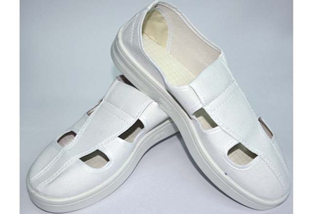 防静电系列产品-PVC白底导电四眼鞋